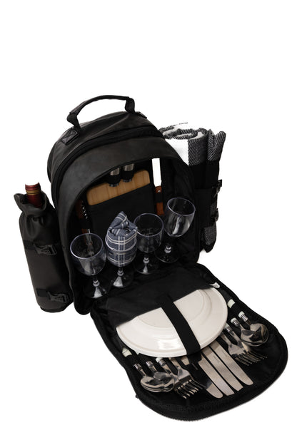 INSULATED PICNIC BACKPACK IN BLACK