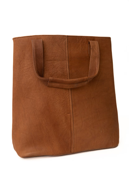 TWO WINE BOTTLE TOTE IN BROWN