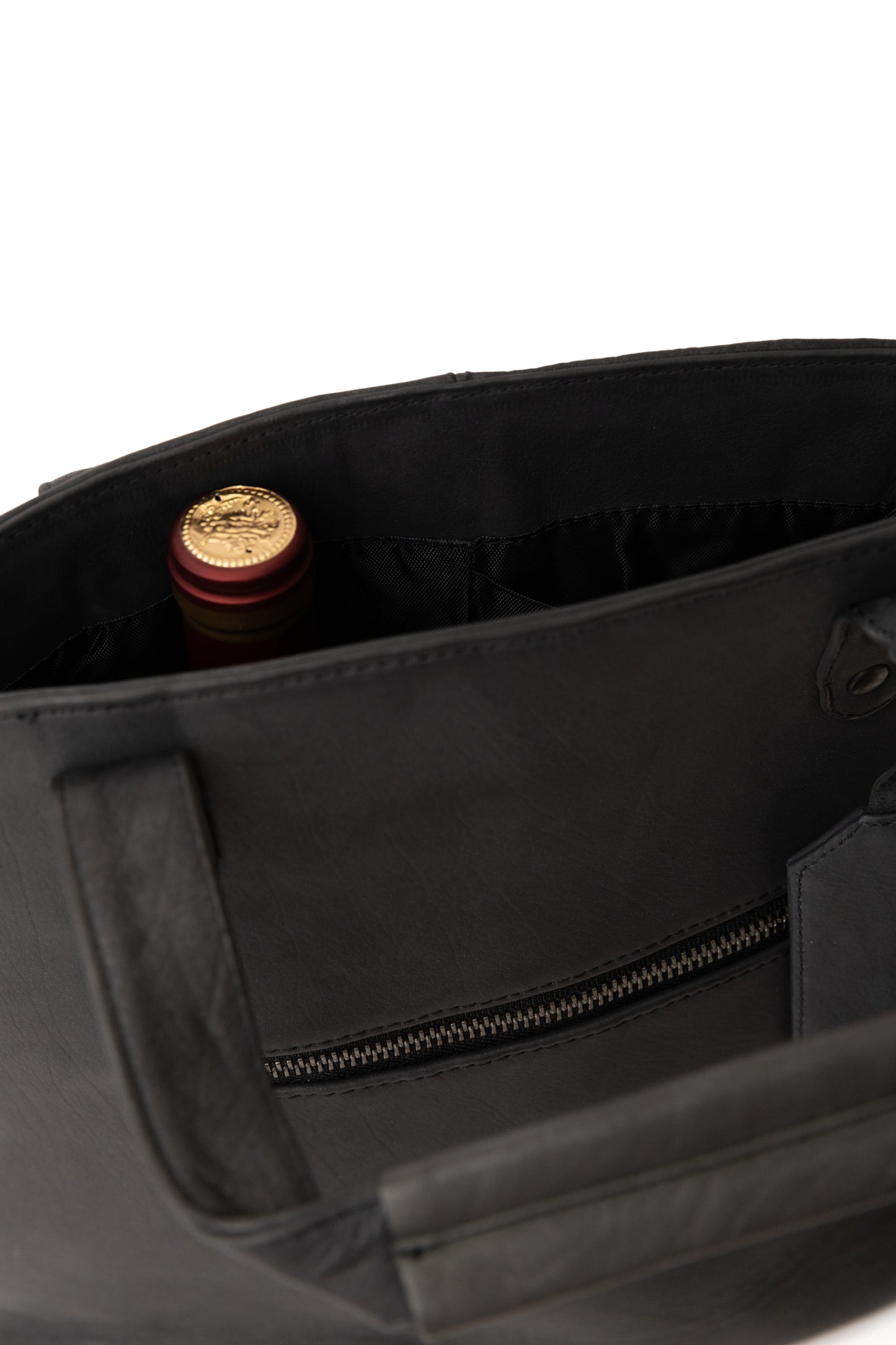 TWO WINE BOTTLE TOTE IN BLACK