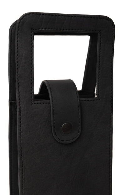 SINGLE WINE BOTTLE TOTE IN BLACK