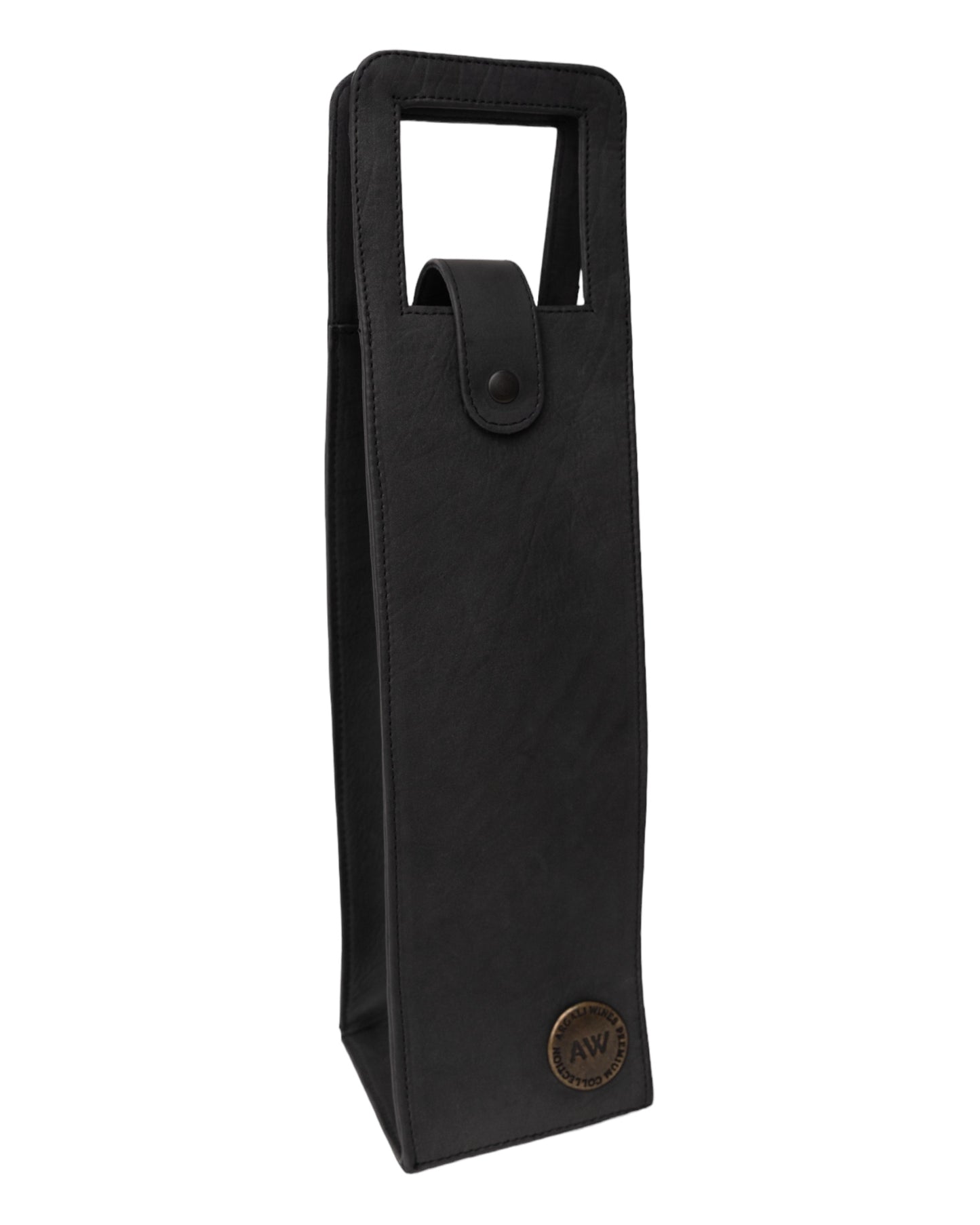 SINGLE WINE BOTTLE TOTE IN BLACK